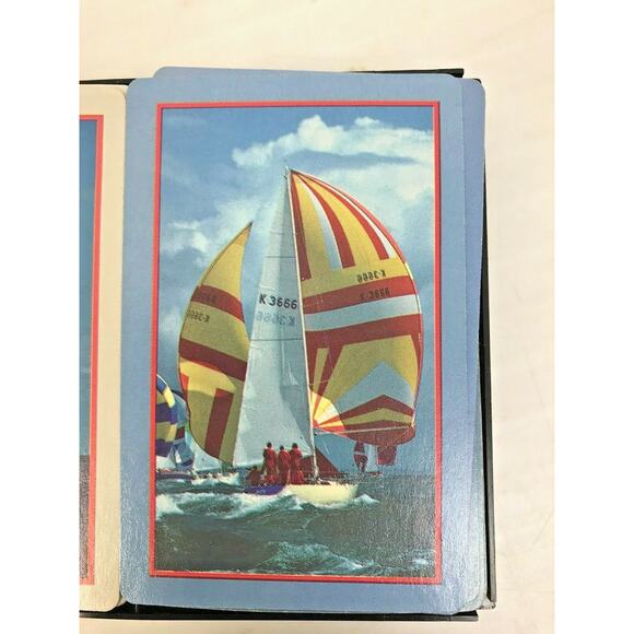 Hoyle Playing Cards Sail Boats Beach Coastal 2 Decks Plastic Coated Sailing Gift - Picture 2 of 6